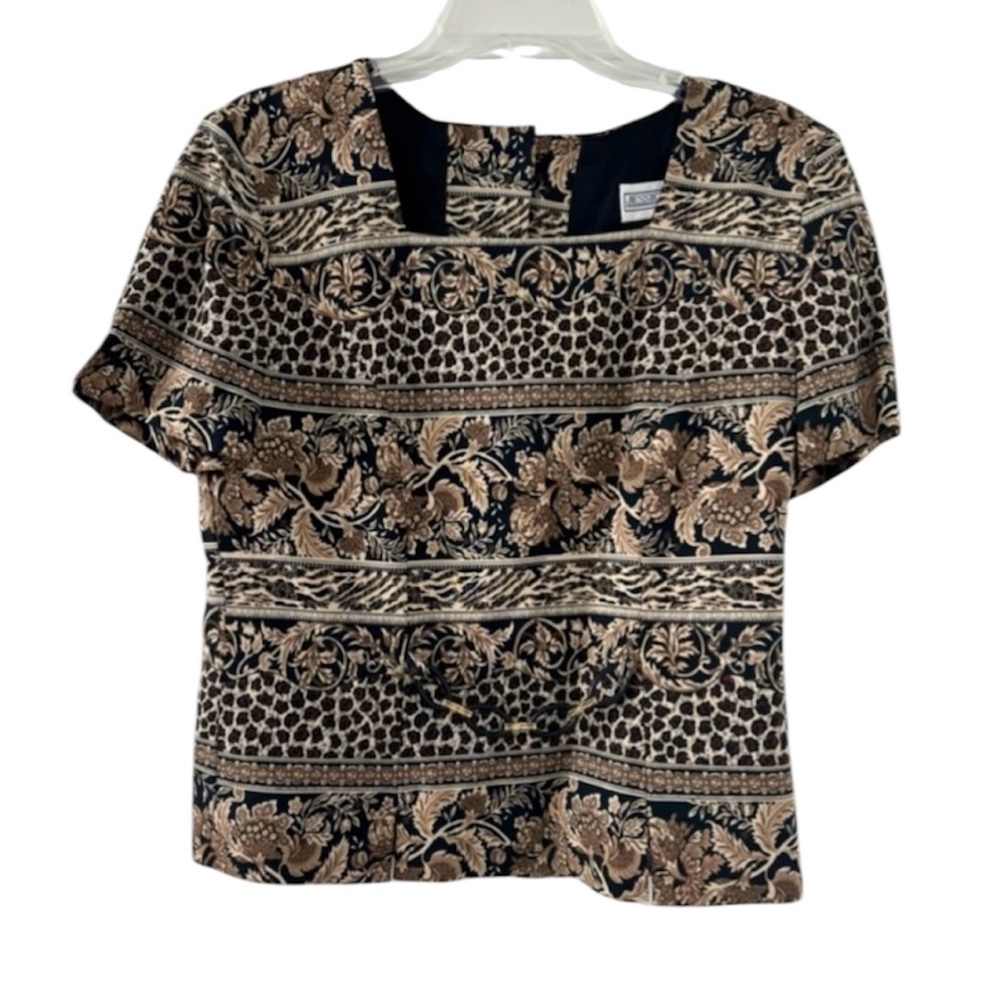 Jessica Howard women’s Size 8 square neck short sleeve floral top